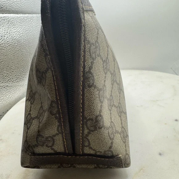 Gucci Authentic Beige and Brown Monogram Pouch - Picture 7 of 7